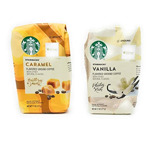 Starbucks Flavored Coffee Caramel and Vanilla 11 Oz. (Set of 2)