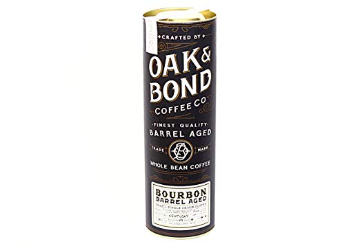 Bourbon Barrel Aged Coffee - Whole Bean Coffee, Brazil Single Origin Whole Bean Coffee Aged in Bourbon Whiskey Barrels by Oak & Bond Coffee Co. - 10 oz