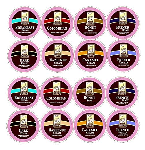 100ct Variety Pack for Keurig K-cups, 8 Assorted Single Cup Sampler 20% more coffee per cup by Bradford Coffee