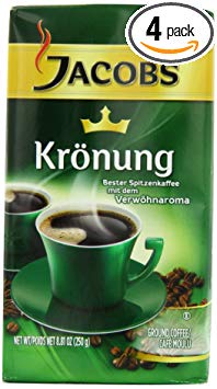 Jacobs Kronung Coffee, 8.81-Ounce Vacuum Packs (Pack of 4)