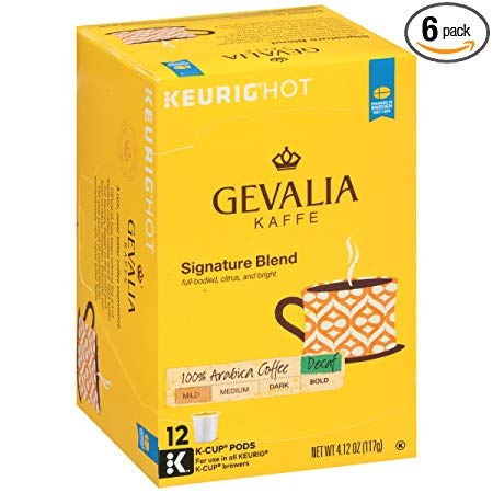Gevalia Signature Blend DECAF K-Cup Packs, 12 count (Pack of 6)