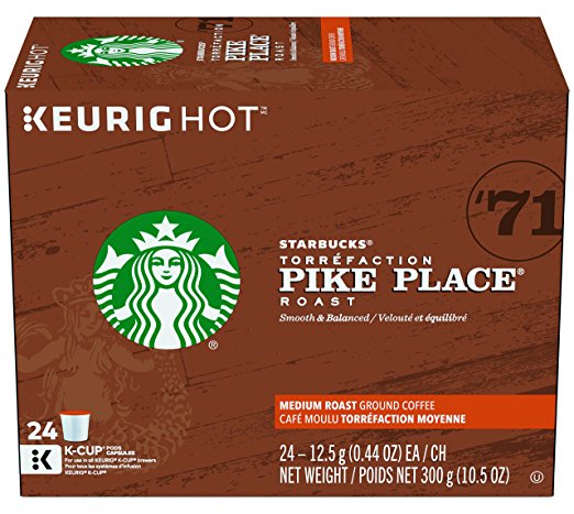 Starbucks Pike Place Roast, K-Cup for Keurig Brewers, 24 Count