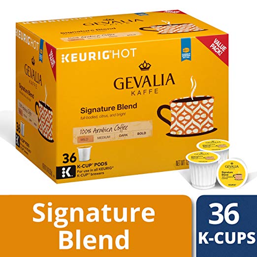 Gevalia Signature Blend Mild Roast Coffee K-Cup Pods, 36 Count, 12.4 Ounce